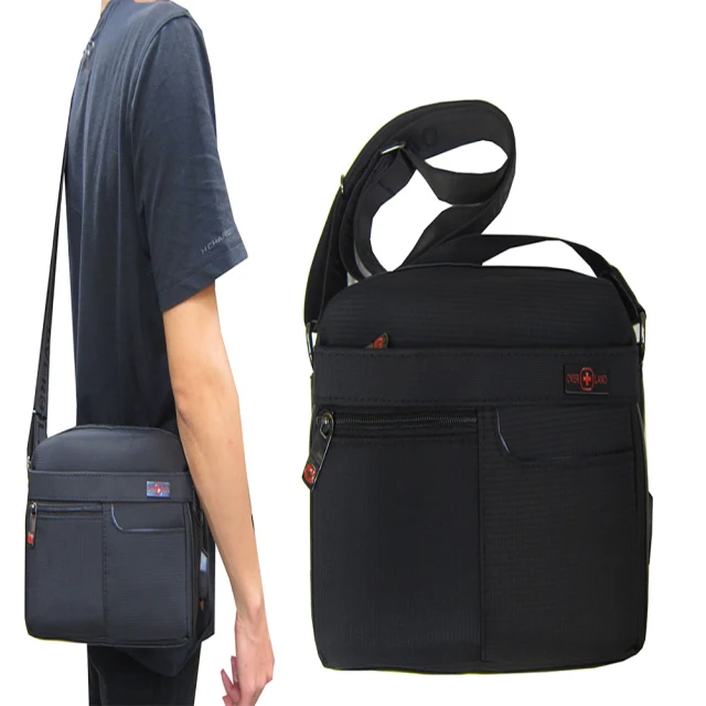 OverLand 肩側包小容量二層主袋+外袋共六層防水尼龍布+皮革材質USB充電+內線中性款