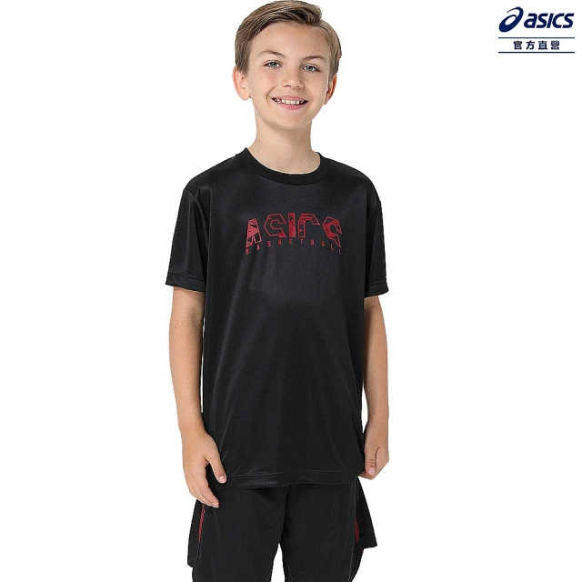 asics 亞瑟士 童 短袖上衣 兒童 籃球上衣(2064A082-001)