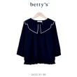 【betty’s 貝蒂思】跳色壓線水手領雪紡七分袖上衣(共二色)