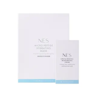 【恩藝偲 NES cosmetics】微晶胜月太亮白保濕面膜 + 藍銅胜月太修護水凝霜(5片裝面膜 / 單瓶55ML)