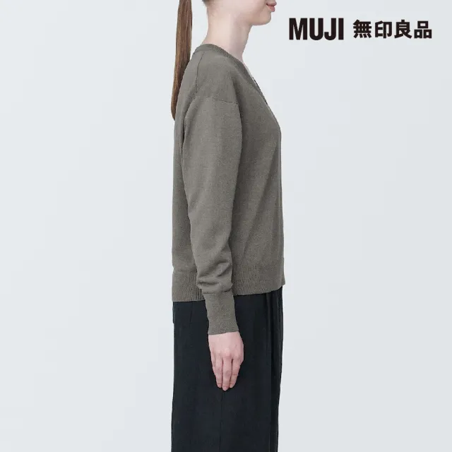 【MUJI 無印良品】女大麻混V領針織衫(共4色)