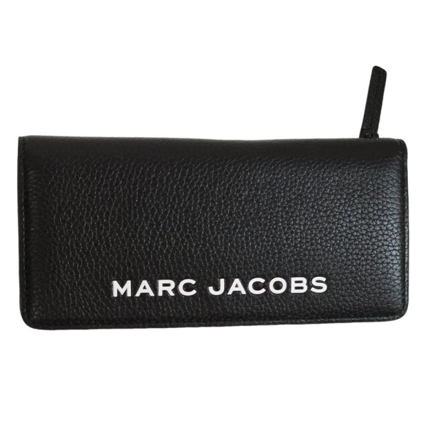 MARC JACOBS 馬克賈伯 MARC JACOBS THE BOLD LOGO荔枝紋牛皮8卡釦式長夾(父親節七夕情人節)