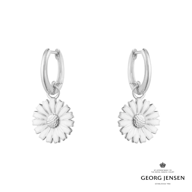 【Georg Jensen 喬治傑生】DAISY 耳環(純銀 白瓷琺瑯 耳環)