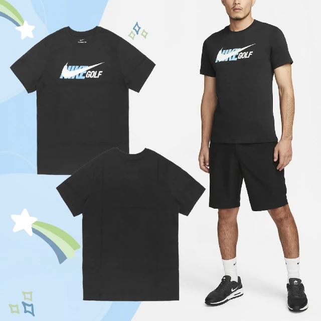 【NIKE 耐吉】短袖 Golf Tee 男款 黑 藍 白 純棉 棉T 短T 大LOGO 勾勾(DZ2644-010)