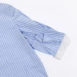 【OUWEY 歐薇】撞色領七分袖條紋襯衫(藍色；S-L；3242121515)