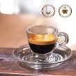 【Ocean】濃縮咖啡杯 含底盤 70ml 兩入組(帶手把 耐熱 耐高溫 咖啡杯 濃縮咖啡 Espresso)
