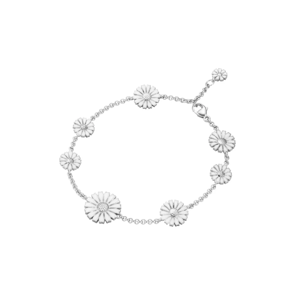 【Georg Jensen 官方旗艦店】DAISY 手鏈(純銀 白瓷琺瑯 手鏈)