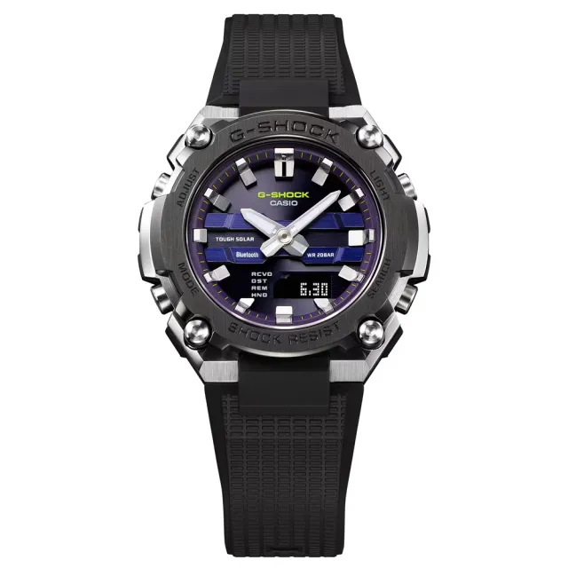【CASIO 卡西歐】G-SHOCK G-STEEL 纖薄 太陽能智慧藍芽雙顯錶-藍(GST-B600A-1A6 防水200米)