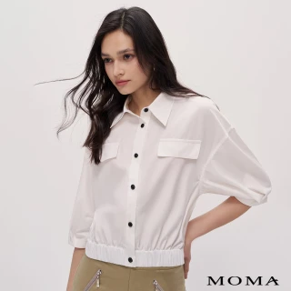 【MOMA】微甜短版泡袖襯衫(兩色)