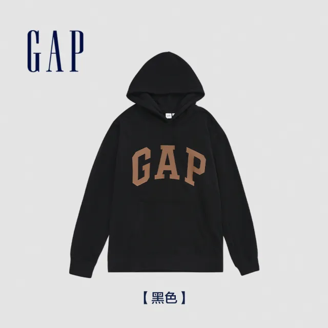 【GAP】男女同款 Logo帽T 碳素軟磨法式圈織系列-多色可選(892186)