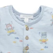 【Purebaby】澳洲有機棉 嬰兒短袖連身衣 粉藍河馬(新生兒 有機棉 包屁衣)
