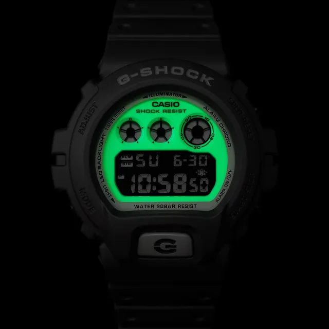 【CASIO 卡西歐】G-SHOCK 黑暗空間發光 霧面深灰電子錶(DW-6900HD-8 防水200米)