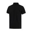 【LE COQ SPORTIF 公雞】高爾夫系列 男款黑色高機能簡約曲線印花短袖POLO衫 QGT2J231