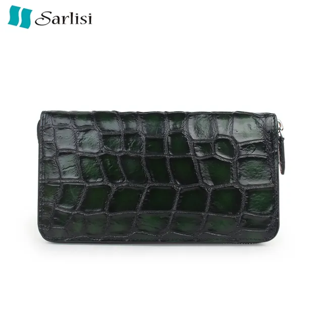 【Sarlisi】泰國進口正品鱷魚皮新款真皮包包 男女士長款錢包拉鏈輕奢商務大容量手包