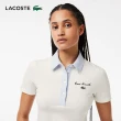 【LACOSTE】女裝-修身彈性撞色領短袖Polo衫(白色)