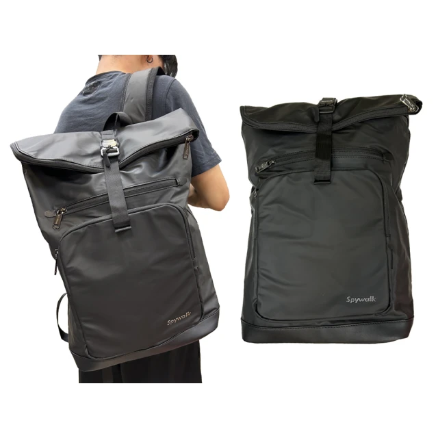 SNOW.bagshop 後背包中大容量(可A4夾摺口主袋+外袋共三層科技防水尼龍)
