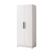 【BODEN】羅克莎2.5尺白色二門衣櫃(單吊桿)