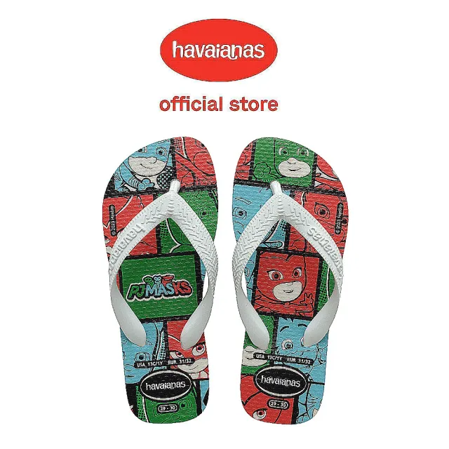 【havaianas 哈瓦仕】拖鞋 童鞋 兒童 夾腳拖 睡衣小英雄 Kids Top PJ Masks 白 4148295-0001K(哈瓦士)