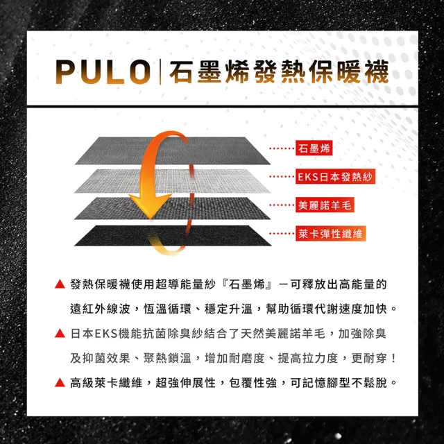 【PULO】石墨烯氣墊發熱保暖襪(石墨烯/男襪子/襪/襪子/羊毛襪/短襪/美麗諾羊毛襪/發熱襪/保暖襪/厚底襪)