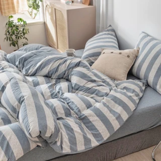 【BELLE VIE】100%純棉針織素色 加大床包枕套三件組180x200cm(多款任選)
