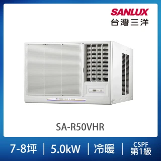 【SANLUX 台灣三洋】7-8坪右吹變頻R32系列冷暖窗型冷氣(SA-R50VHR)