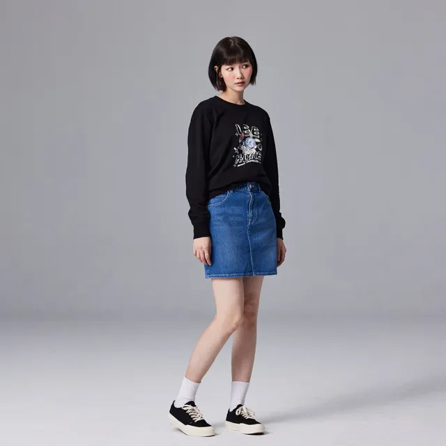 【Lee】女裝 牛仔短裙 / 彩色LEE JEANS 字母腰頭印花 中藍洗水(LL220164242)