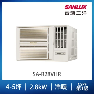 【SANLUX 台灣三洋】4-5坪右吹變頻R32系列冷暖窗型冷氣(SA-R28VHR)