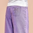 【ILEY 伊蕾】後燙鑽椰子樹丹寧寬長褲(紫色；M-XL；1242478602)