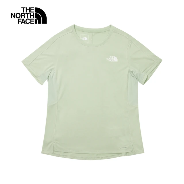 【The North Face 官方旗艦】北面女款綠色吸濕排汗舒適透氣休閒短袖T恤｜83SUI0G