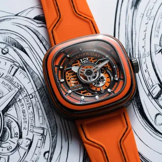 【SEVENFRIDAY】彩色碳纖維 透視自動上鍊機械錶-47X47.6mm 99狂買節(PS3/03)