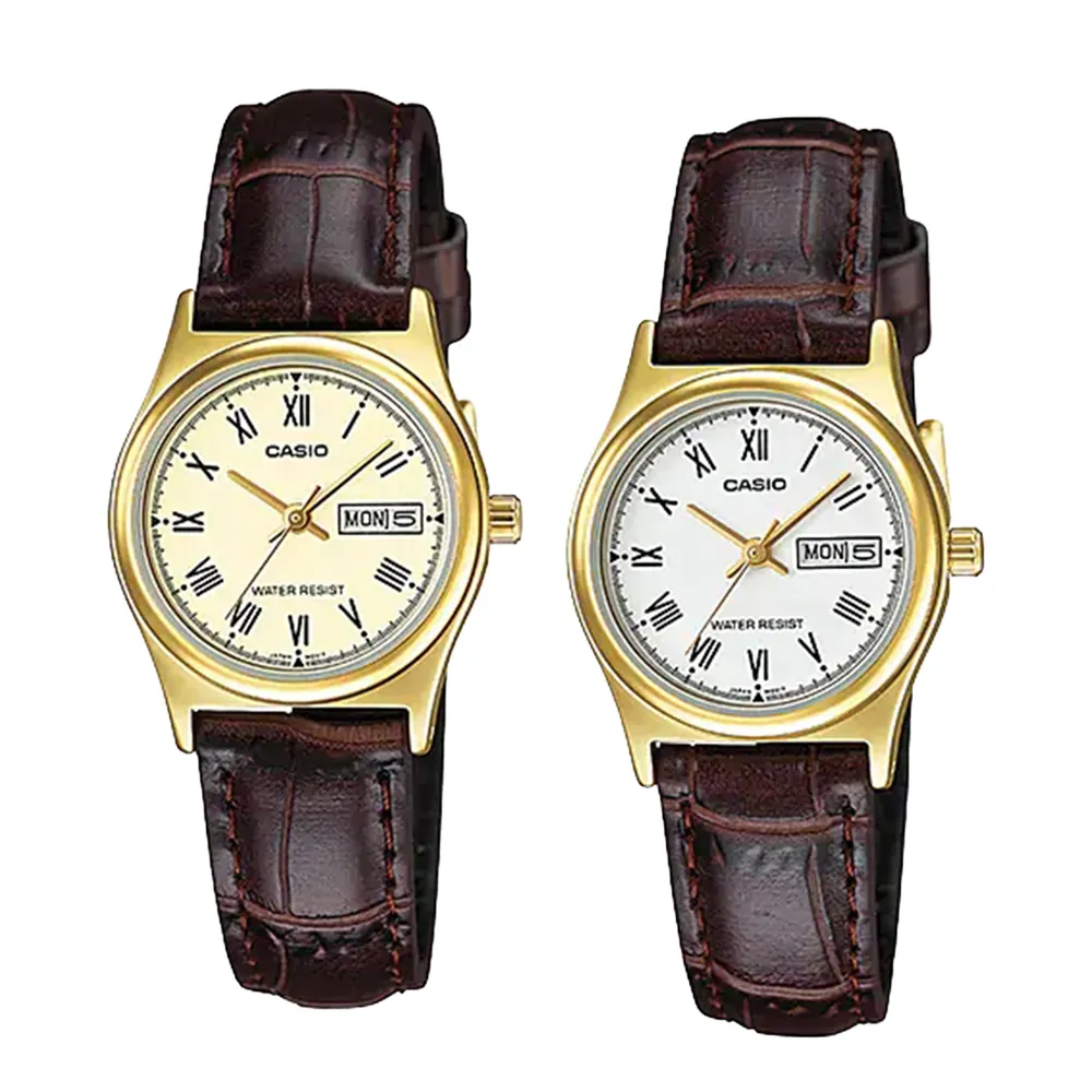【CASIO 卡西歐】LTP-V006GL-7B/9B 皮革 石英 腕錶 女錶 30.4mm(商務時尚)
