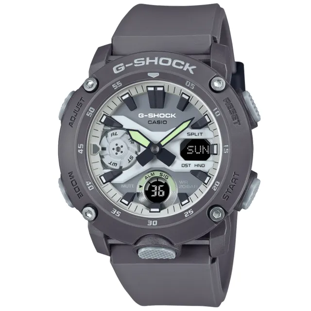 【CASIO 卡西歐】G-SHOCK 夜光錶盤系列/48mm/灰(GA-2000HD-8A)