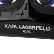 【KARL LAGERFELD 卡爾】大眼睛亮漆皮風琴式卡夾包(黑)