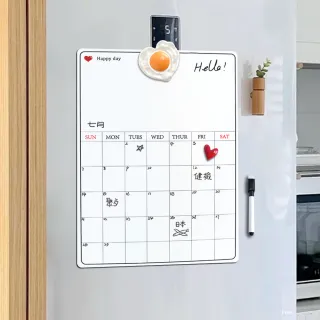 【E.dot】2入組 磁吸軟式白板月曆貼/備忘欄(附擦寫筆)