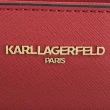 【KARL LAGERFELD 卡爾】眼鏡貓咪圖案防刮PVC托特包(紅)