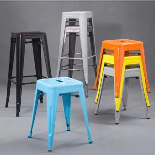 【藍色的熊】LOFT工業風鐵皮椅 45cm 2張(加厚版 吧台椅 鐵皮椅 餐椅 高腳椅 工作椅  吧椅)