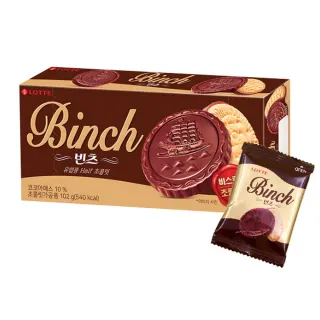 【Lotte 樂天】BINCH巧克力餅乾(102g)