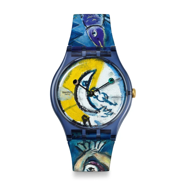 SWATCH New Gent 原創系列手錶 CHAGALL S BLUE CIRCUS 男錶 女錶 手錶 瑞士錶 錶(41mm)