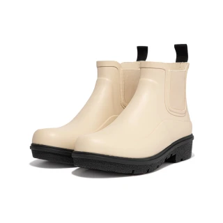 【FitFlop】WONDERWELLY CONTRAST-SOLE CHELSEA BOOTS輕量短筒雨靴-女(奶油色/黑色)