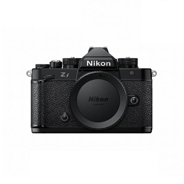 Nikon 尼康 Z f 微單眼相機，搭載全片幅 CMOS 影像感應器，有效畫素約 2450 萬，提供高解析度影像品質。3.2 吋翻轉式 TFT 觸控螢幕，ISO 最大達 12800，適合低光拍攝。最快快門速度 1/8000 秒，100% 視野率電子觀景器，機身輕巧約 630g，支援 SD/SDHC/SDXC 儲存。復古設計結合現代科技，完美適用街拍與創作。公司貨保固 12 個月，規格更新請參考官網。