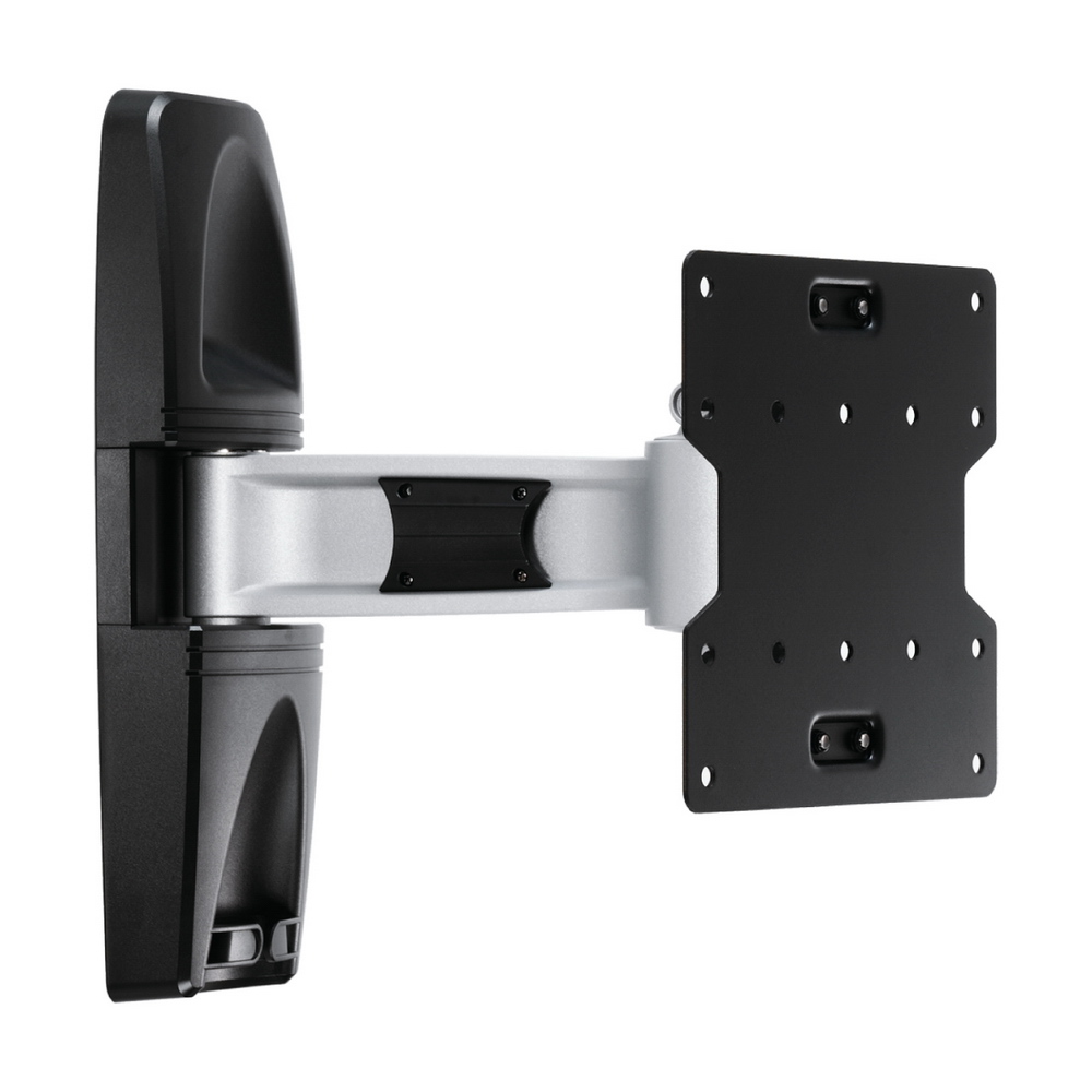 HE H120AR 懸臂式電視壁掛架，臺灣原廠製造，保固4年以上，銀色系鋁合金與中鋼材質，防鏽烤漆處理。適用22至55吋電視，包括奇美、SONY、LG、聲寶品牌。最大承重45公斤，VESA孔位支援200x200、200x100、100x100公分。產品尺寸230x390x323公分（寬x高x深），提供穩固懸臂設計，讓您的電視空間更靈活舒適。