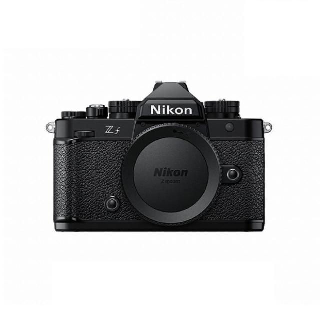 Nikon 尼康 Z f 微單眼相機，搭載全片幅 CMOS 影像感應器，有效畫素約 2450 萬，提供高解析度影像品質。3.2 吋翻轉式 TFT 觸控螢幕，ISO 最大達 12800，適合低光拍攝。最快快門速度 1/8000 秒，100% 視野率電子觀景器，機身輕巧約 630g，支援 SD/SDHC/SDXC 儲存。復古設計結合現代科技，完美適用街拍與創作。公司貨保固 12 個月，規格更新請參考官網。