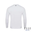 【ELLE ACTIVE】男女同款 漸層印花LOGO圓領長袖T恤-白色(EA24S2F1701#90)