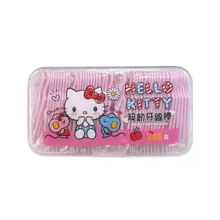 【Hello Kitty】凱蒂貓超韌牙線棒 200支 X 6 盒 按扣式密封盒包裝(台灣製)