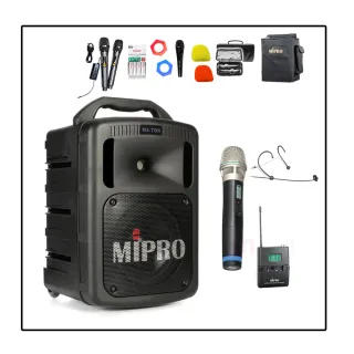 【MIPRO】MA-708 配1手握式麥克風+1頭戴式麥克風(豪華型手提式無線擴音機/藍芽最新版/遠距教學)