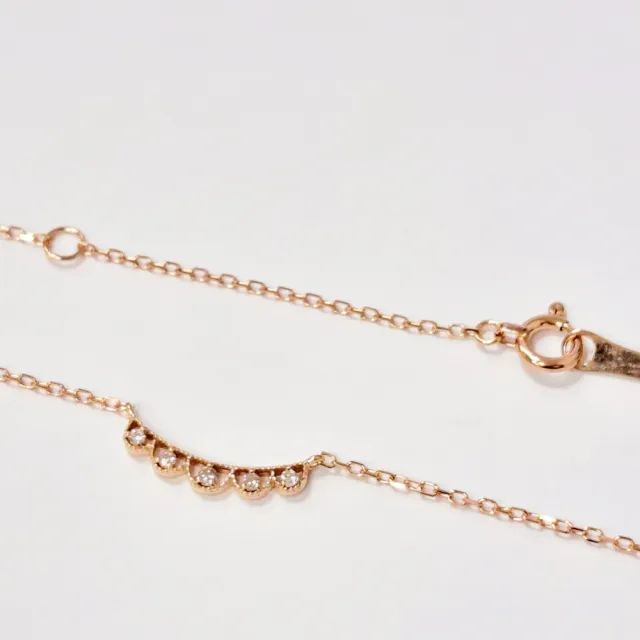 【me.luxe】K18玫金蕾絲9分鑽石鍊(日本輕珠寶網路銷售NO.1)