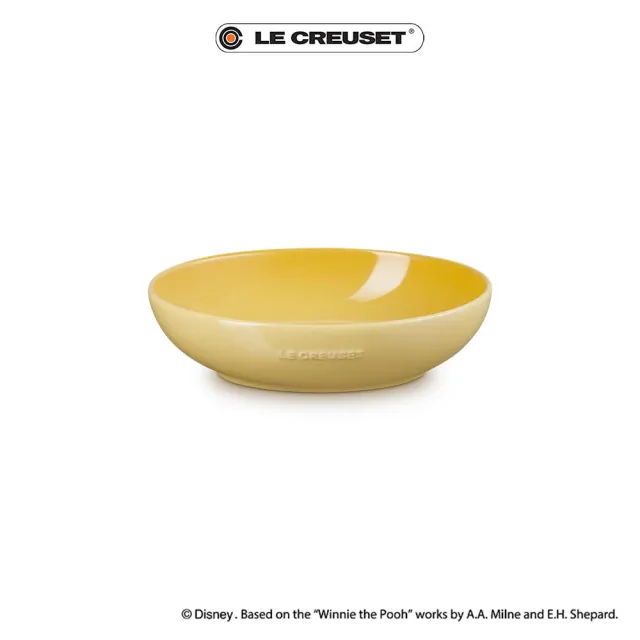 【Le Creuset】小熊維尼系列瓷器橢圓深盤19cm(溫桲黃)