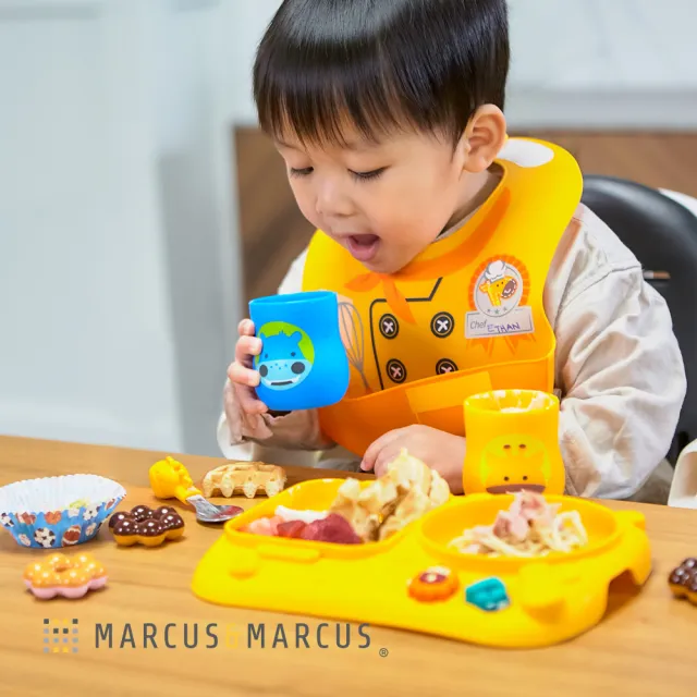 【MARCUS&MARCUS】動物樂園2合1矽膠訓練杯(多款可選)