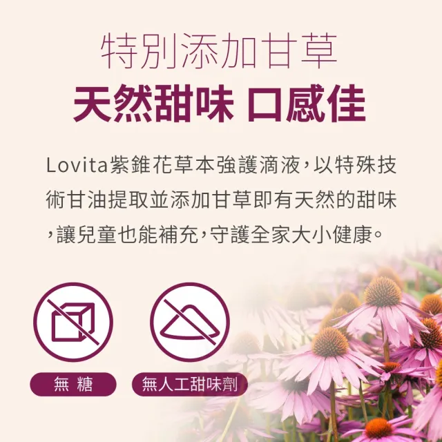 【Lovita 愛維他】紫錐花複方草本滴液*1瓶(30毫升/瓶)