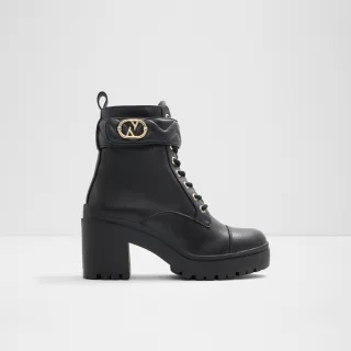 【ALDO】FARERENDAR-精緻兼具設計感厚底中筒靴-女靴(黑色)